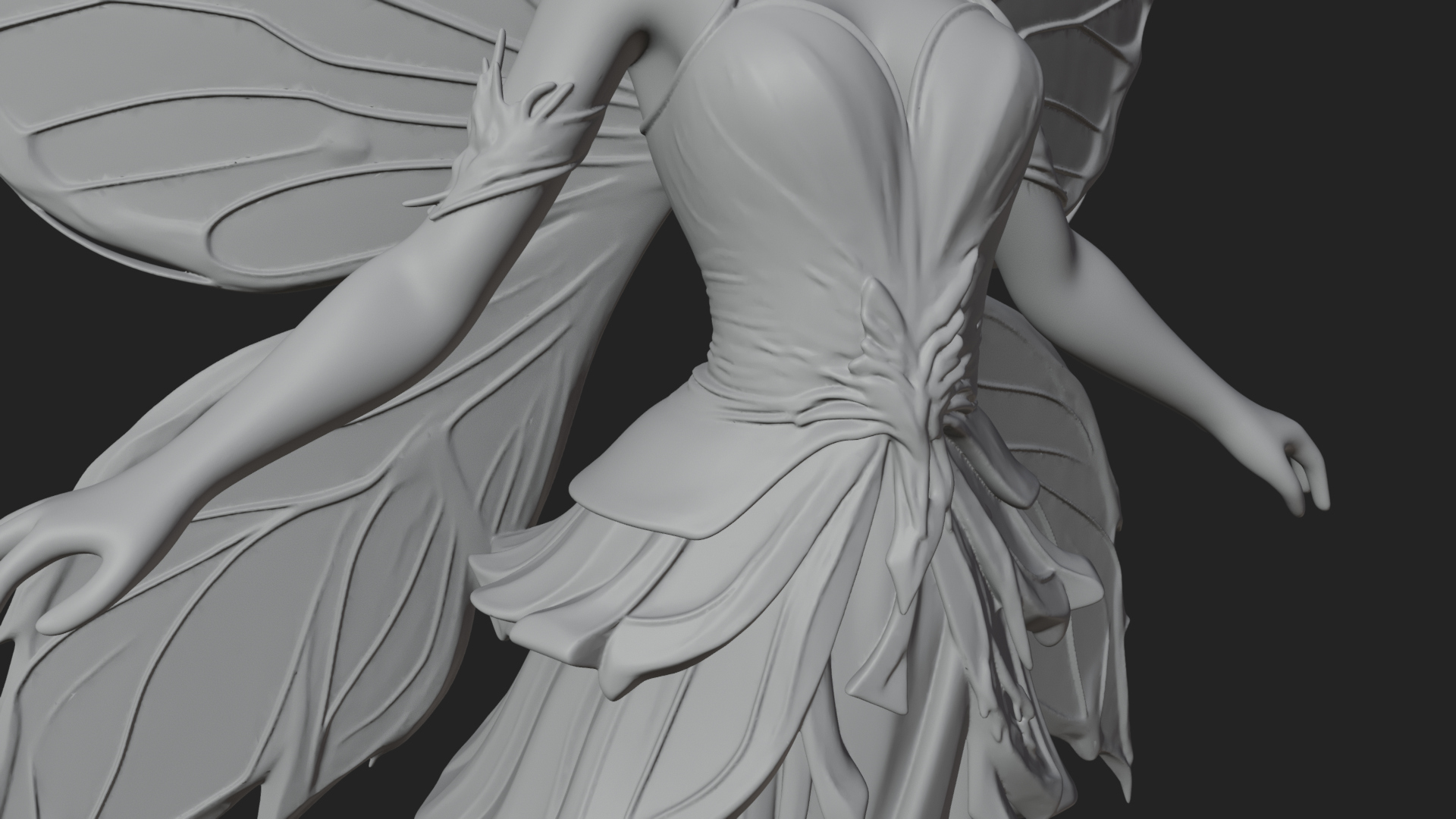 Butterfly Wing Fairy Statue Design 8 3D Print Model 3D Model