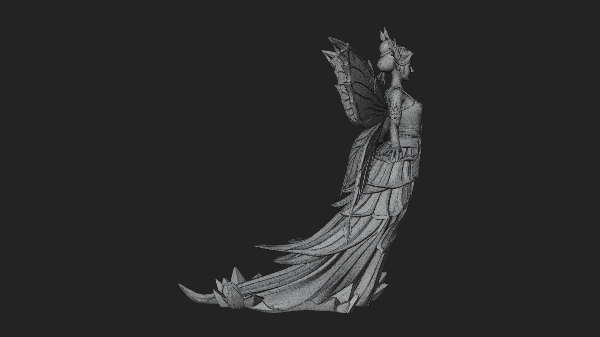 Butterfly Wing Fairy Statue Design 8 3D Print Model 3D Model