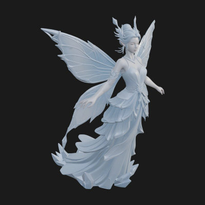 Butterfly Wing Fairy Statue Design 8 3D Print Model