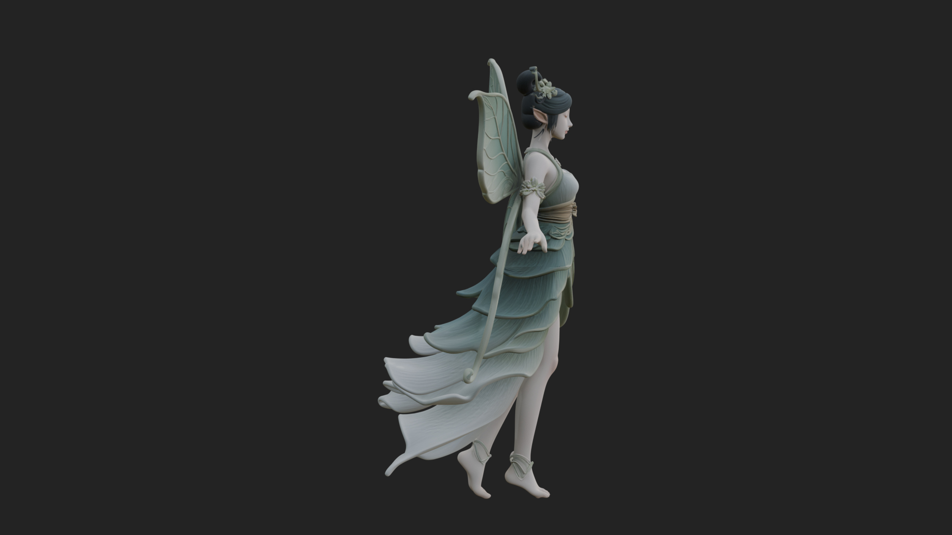 Butterfly Wing Fairy Statue Design 9 3D Print Model 3D Model