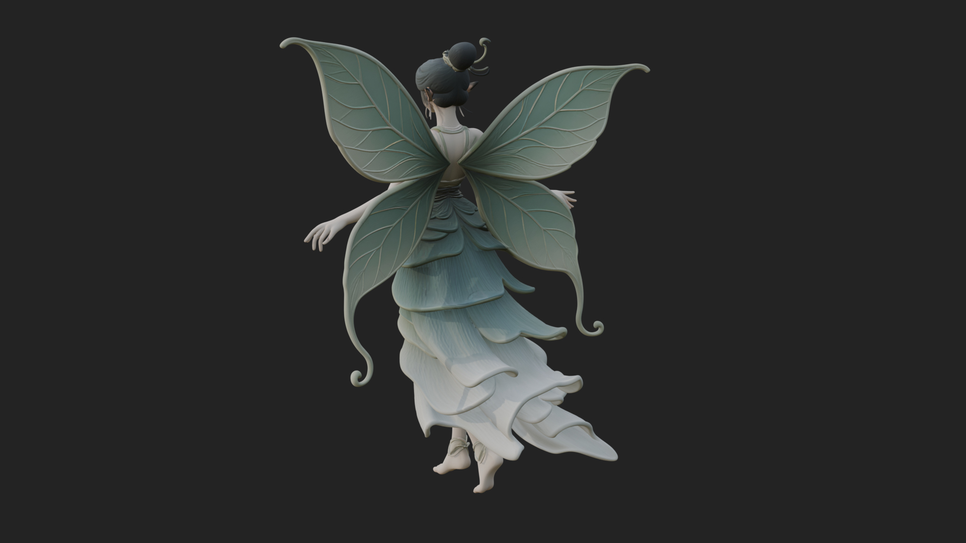 Butterfly Wing Fairy Statue Design 9 3D Print Model 3D Model