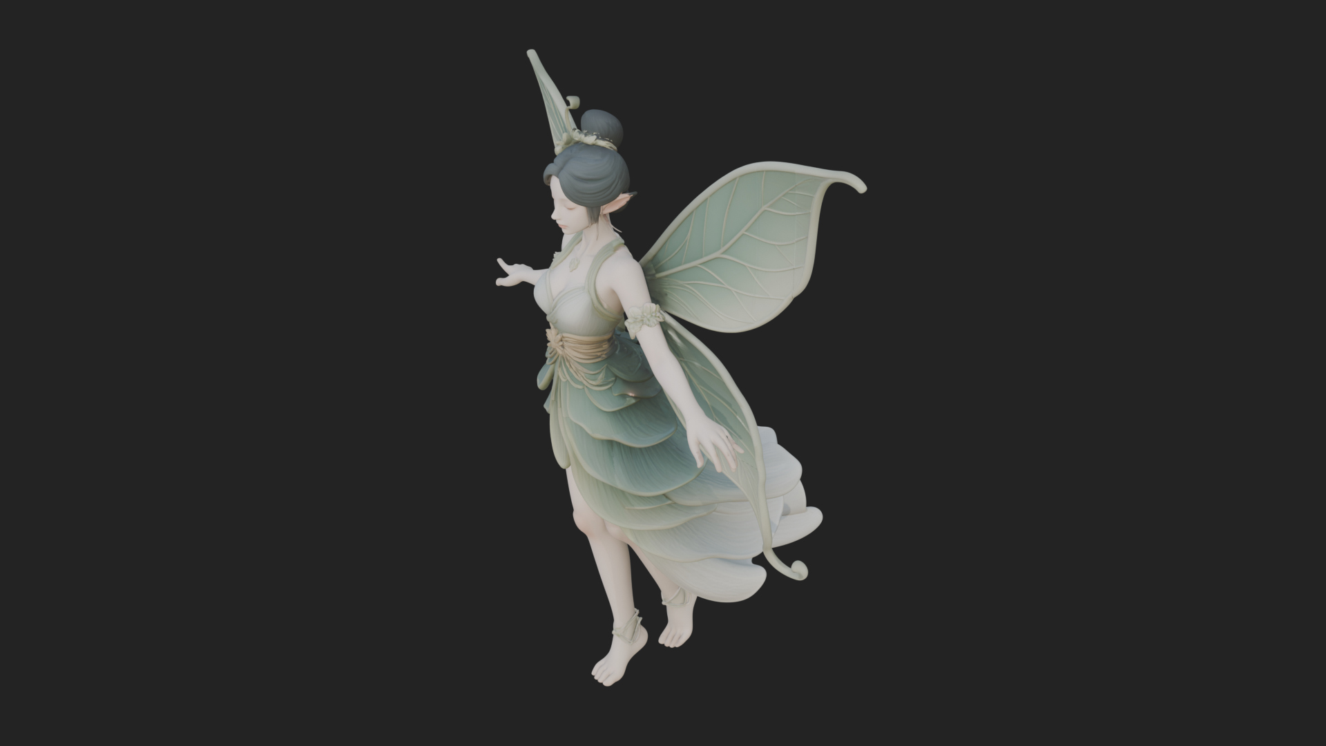 Butterfly Wing Fairy Statue Design 9 3D Print Model 3D Model