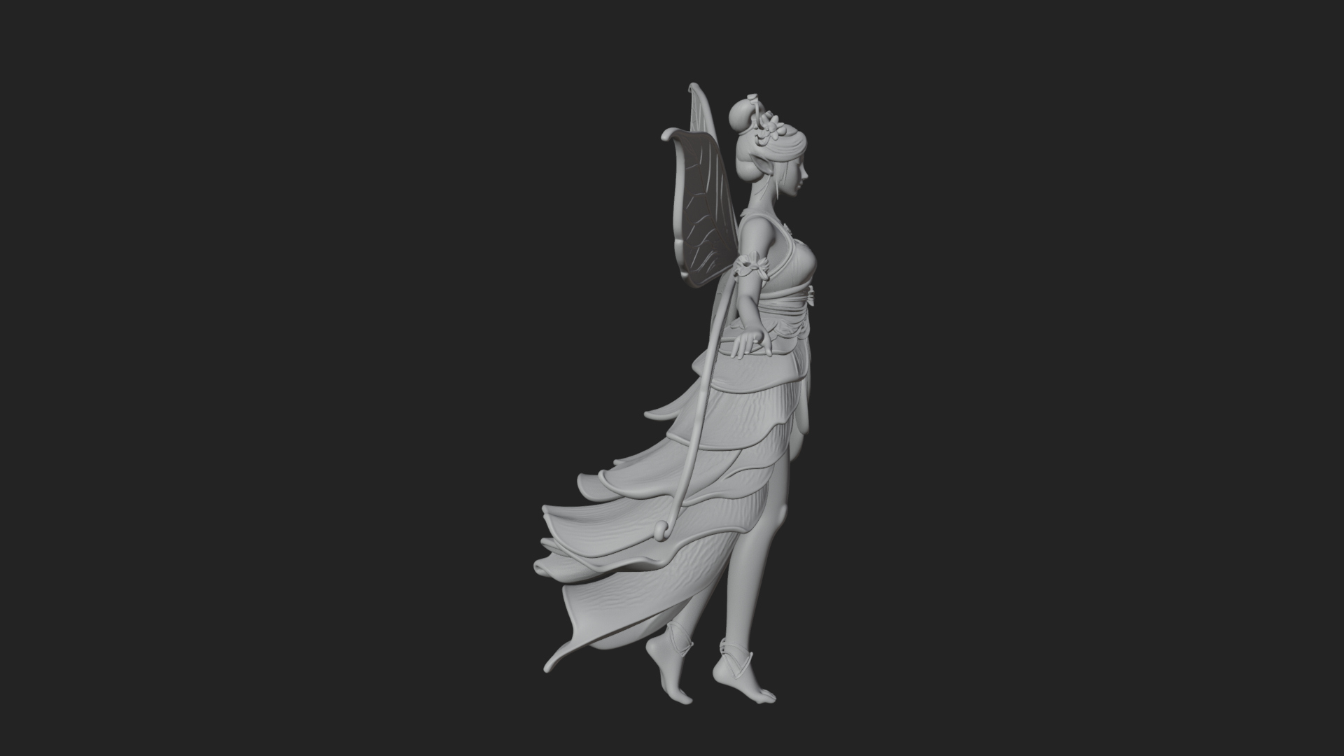 Butterfly Wing Fairy Statue Design 9 3D Print Model 3D Model