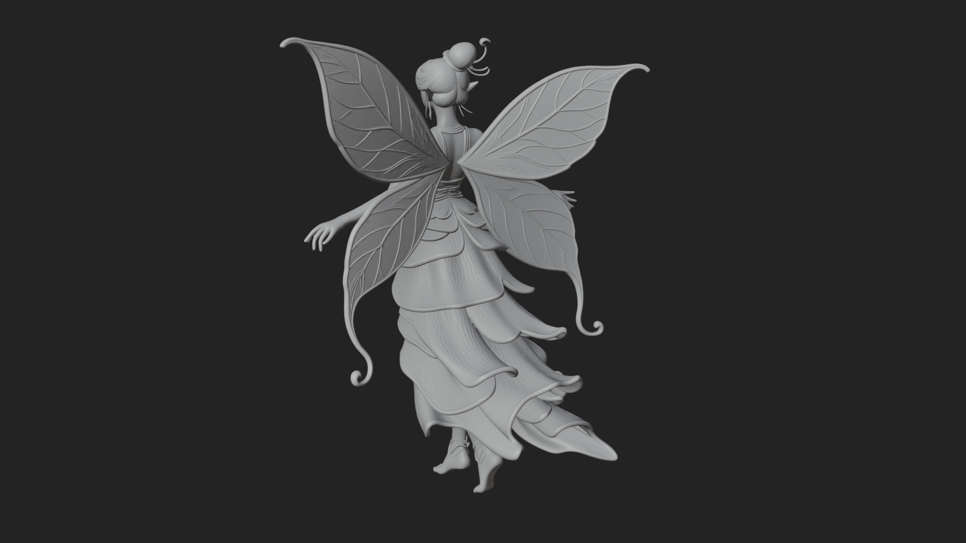 Butterfly Wing Fairy Statue Design 9 3D Print Model 3D Model