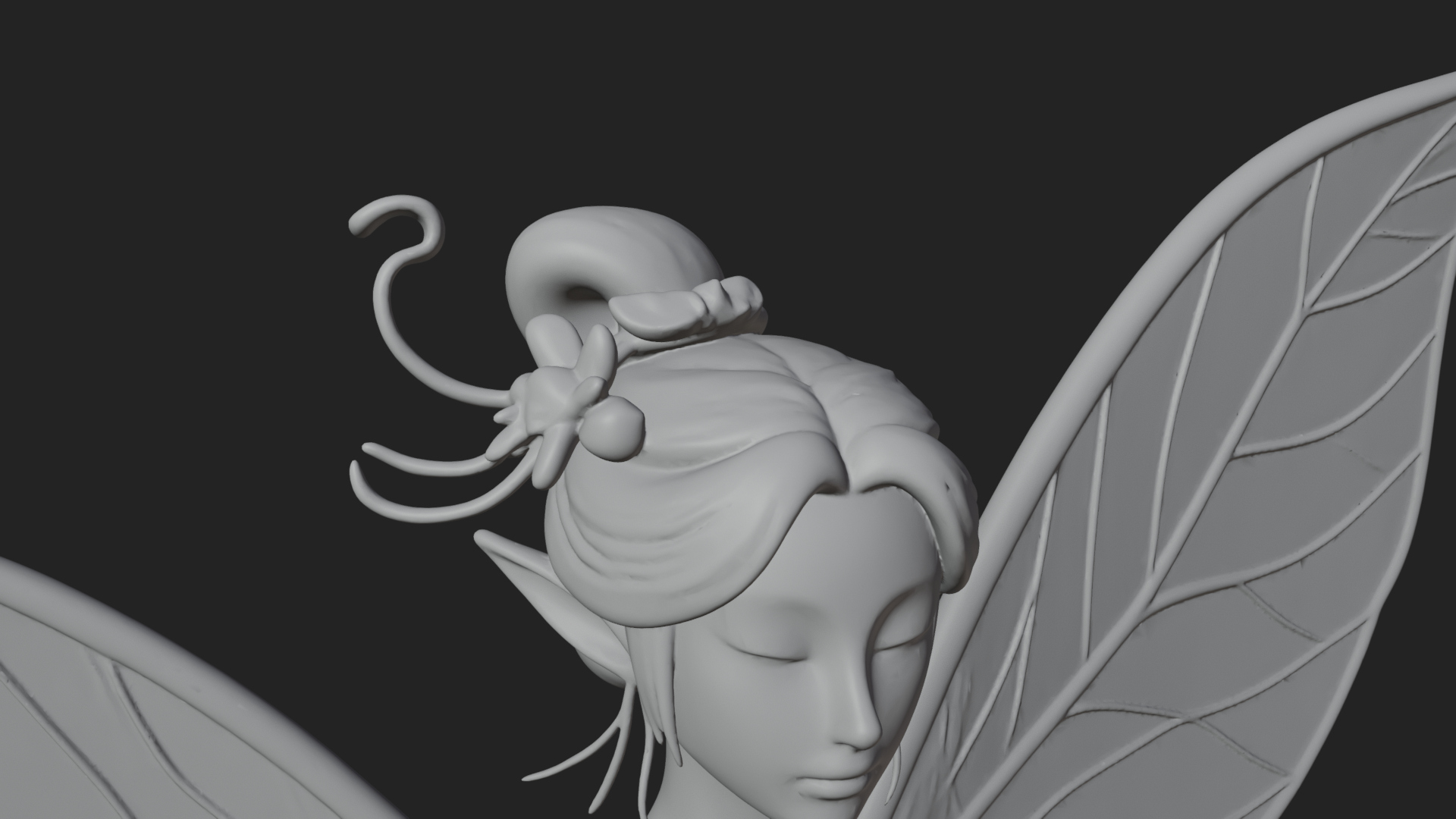 Butterfly Wing Fairy Statue Design 9 3D Print Model 3D Model