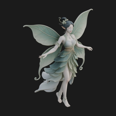 Butterfly Wing Fairy Statue Design 9 3D Print Model