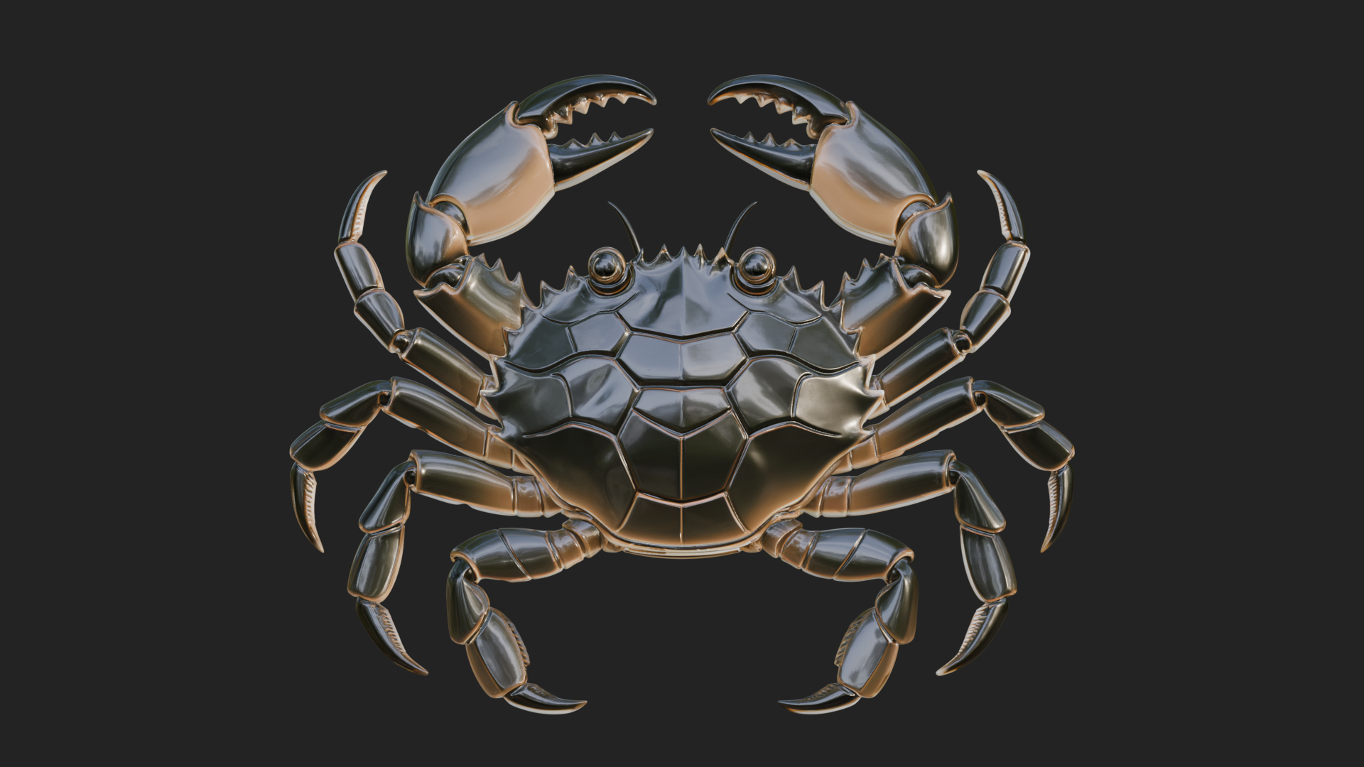 Cancer Crab Zodiac Pendant Design 1 3D Print Model 3D Model