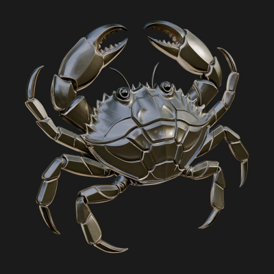 Cancer Crab Zodiac Pendant Design 2 3D Print Model