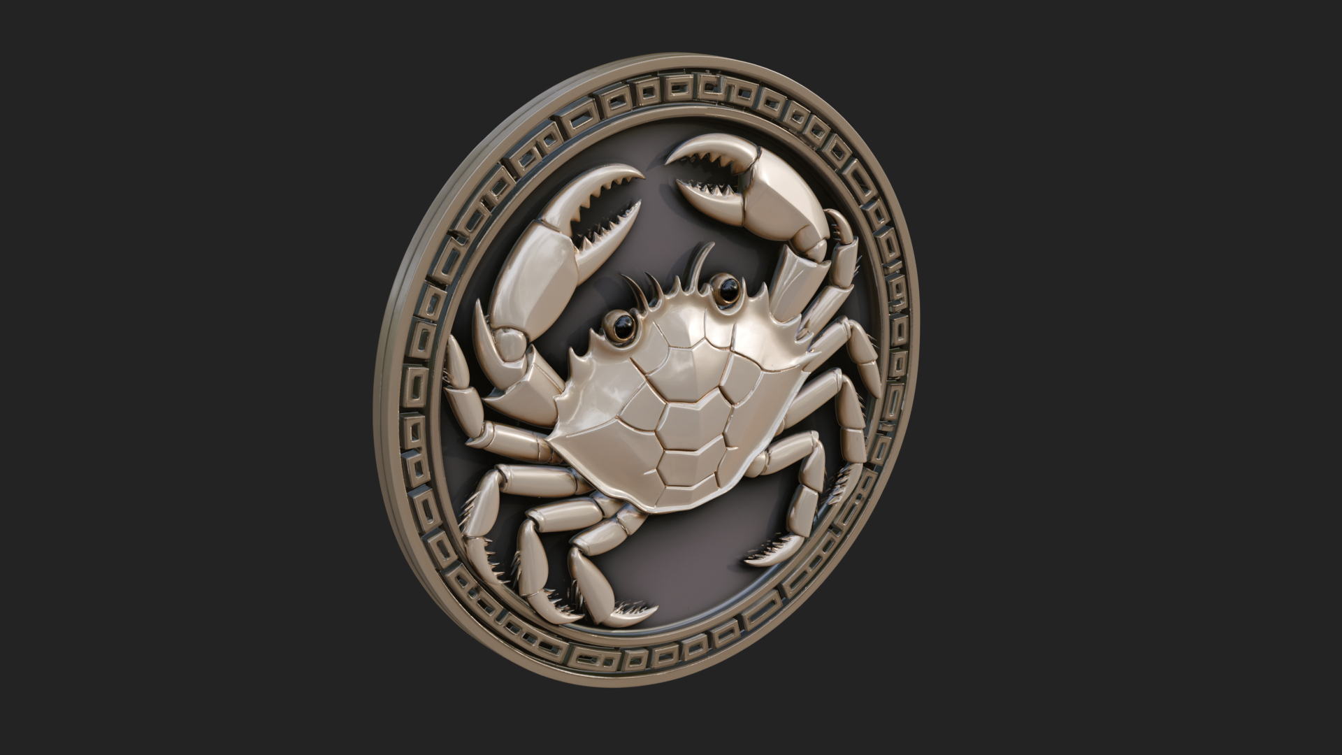 Cancer Crab Zodiac Pendant Design 3 3D Print Model 3D Model