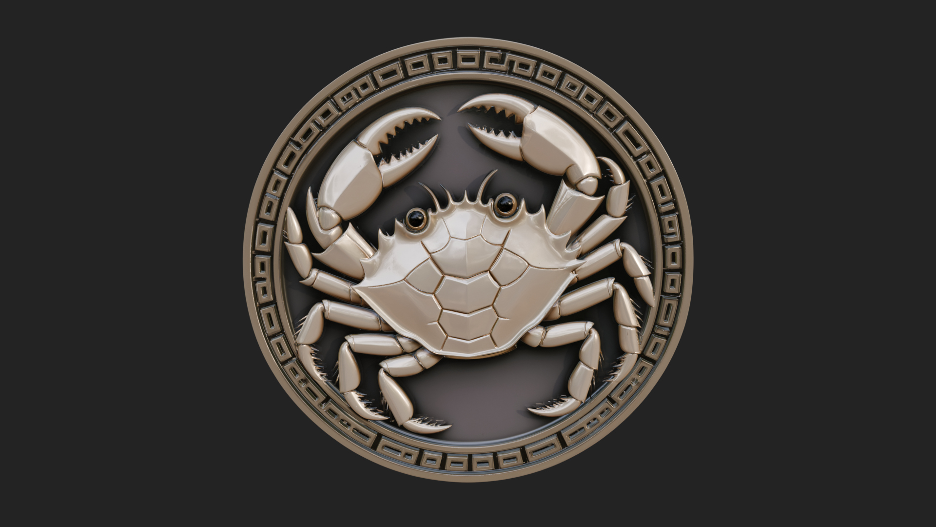 Cancer Crab Zodiac Pendant Design 3 3D Print Model 3D Model