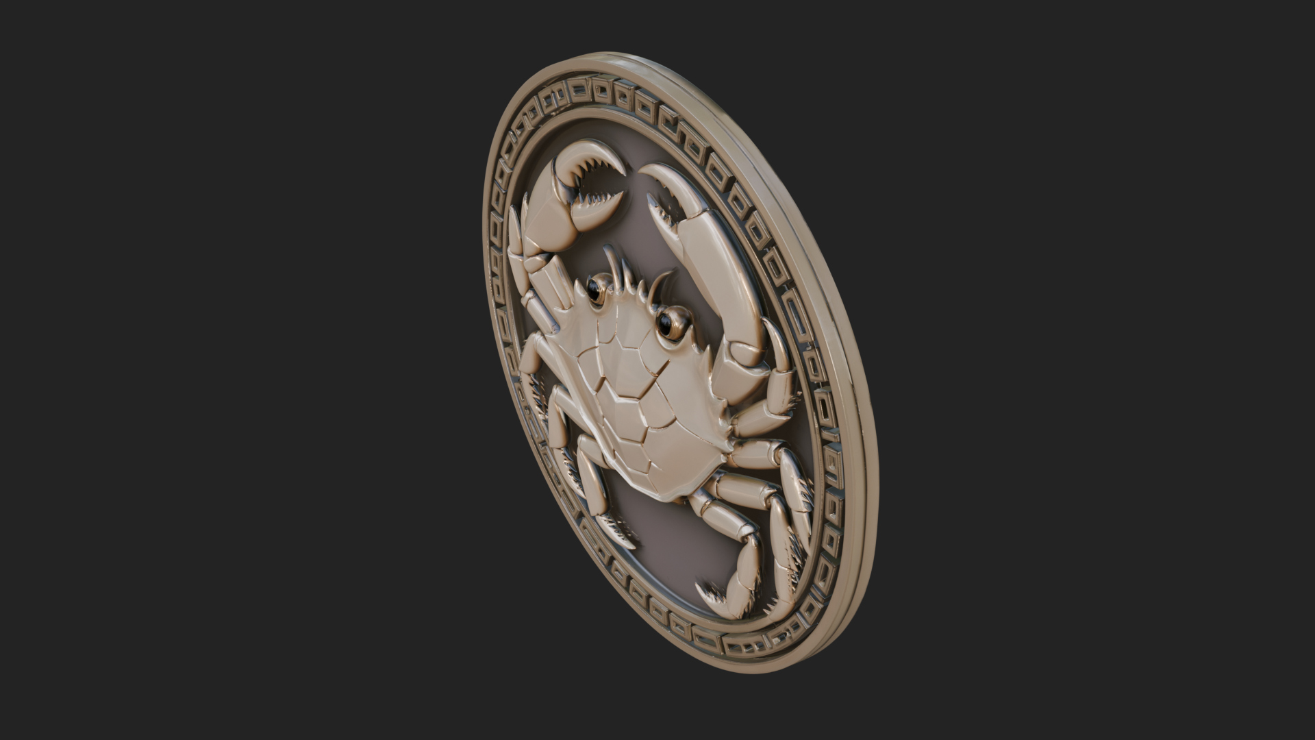 Cancer Crab Zodiac Pendant Design 3 3D Print Model 3D Model