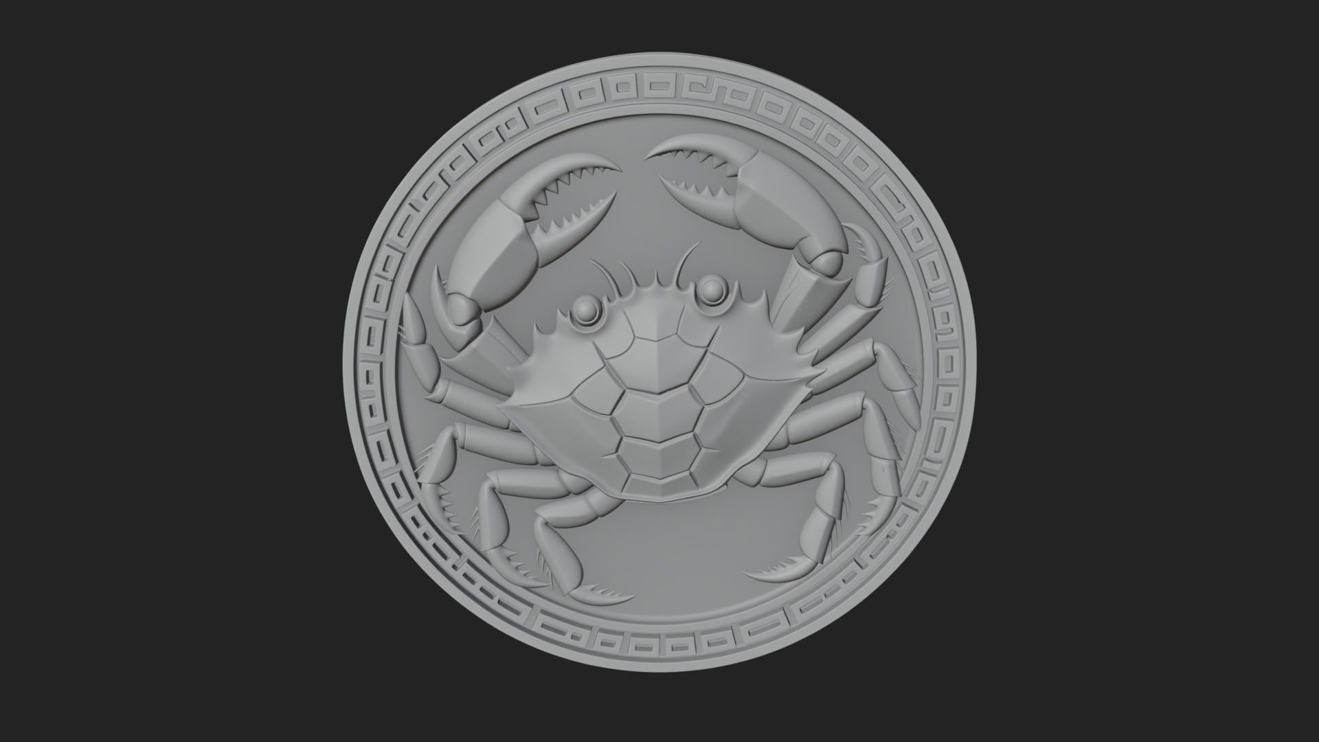 Cancer Crab Zodiac Pendant Design 3 3D Print Model 3D Model