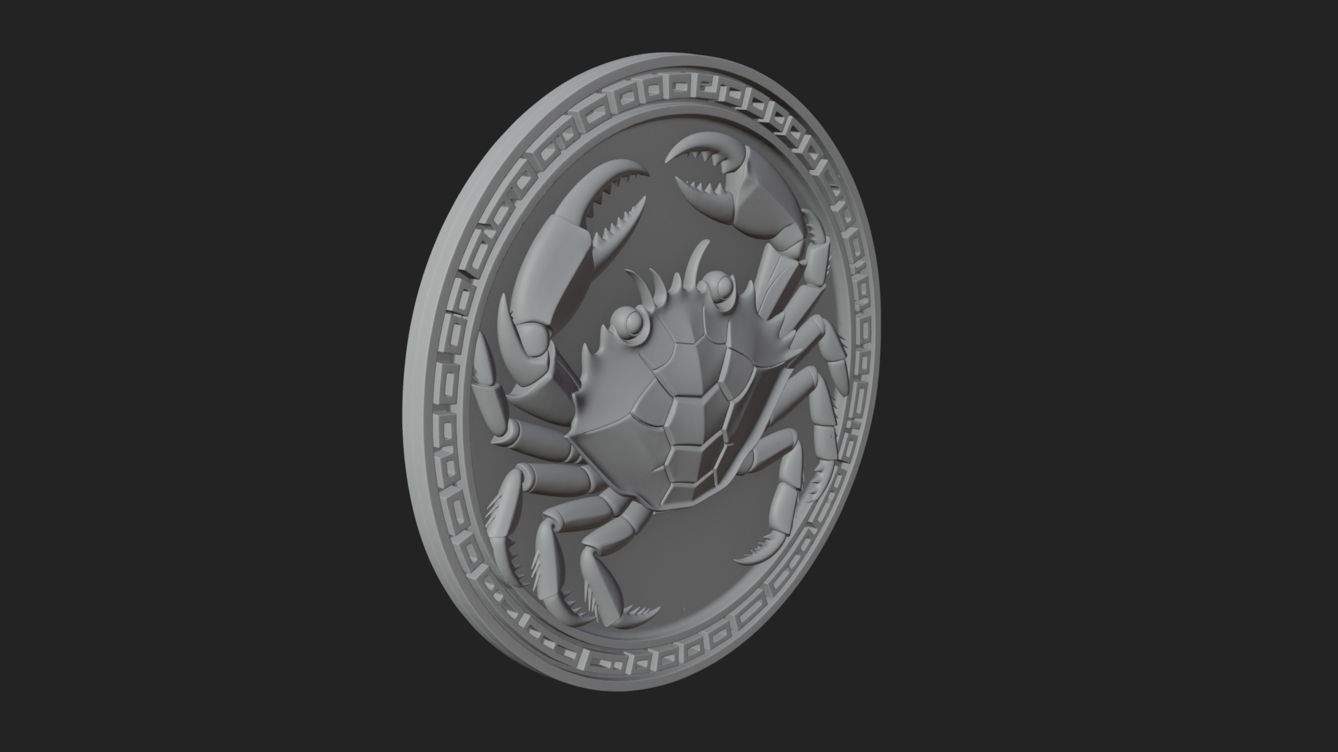 Cancer Crab Zodiac Pendant Design 3 3D Print Model 3D Model
