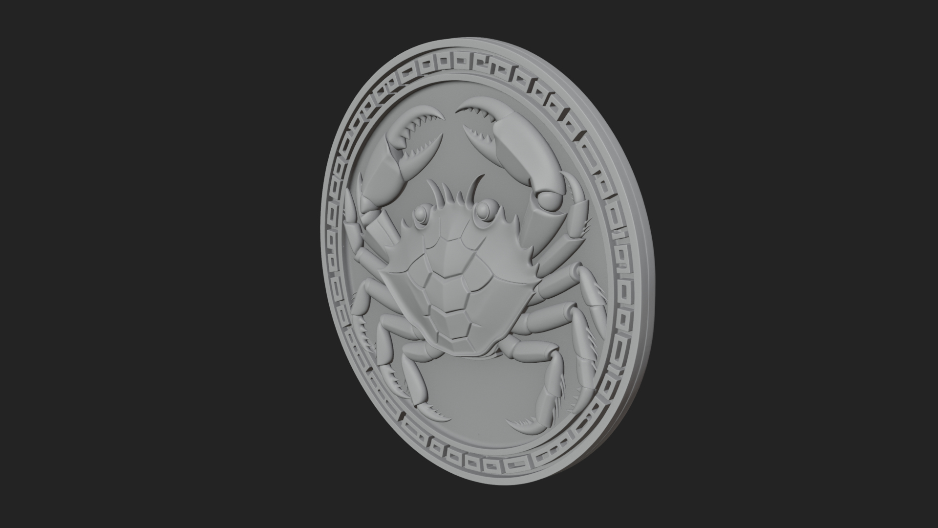 Cancer Crab Zodiac Pendant Design 3 3D Print Model 3D Model