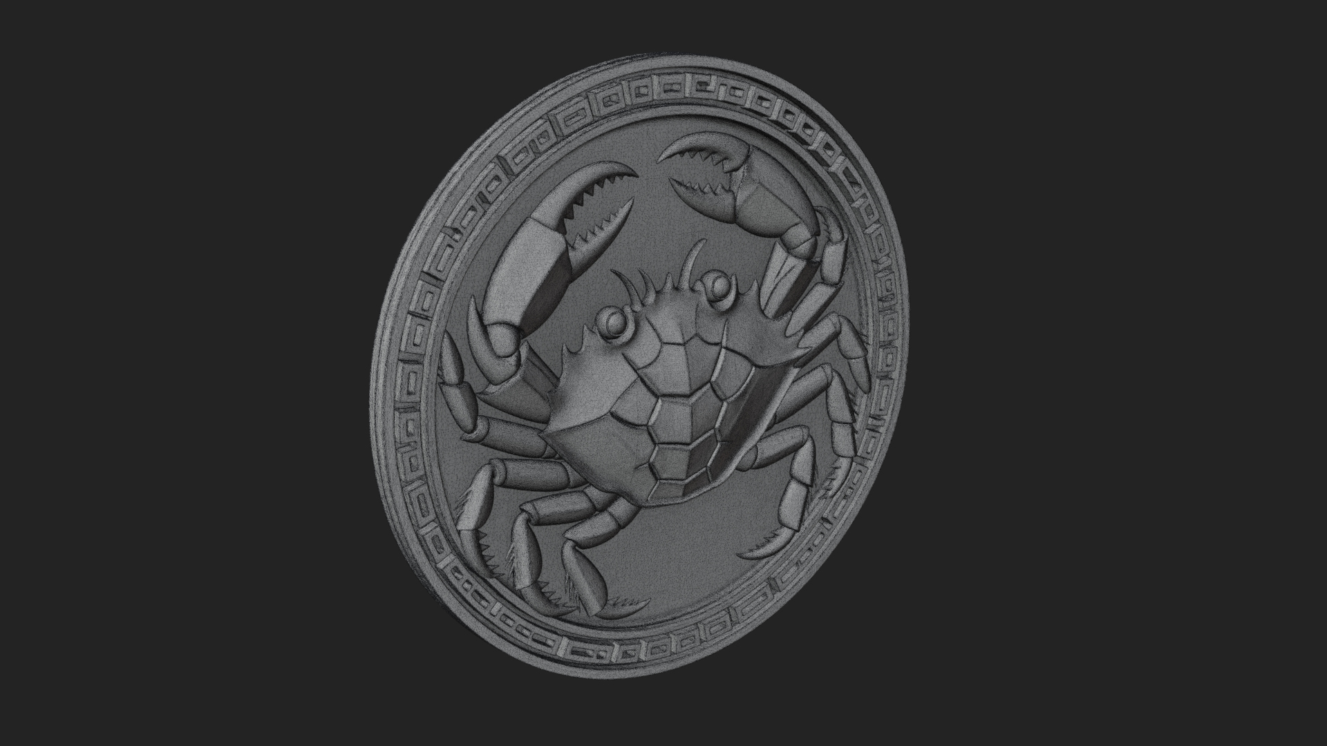 Cancer Crab Zodiac Pendant Design 3 3D Print Model 3D Model