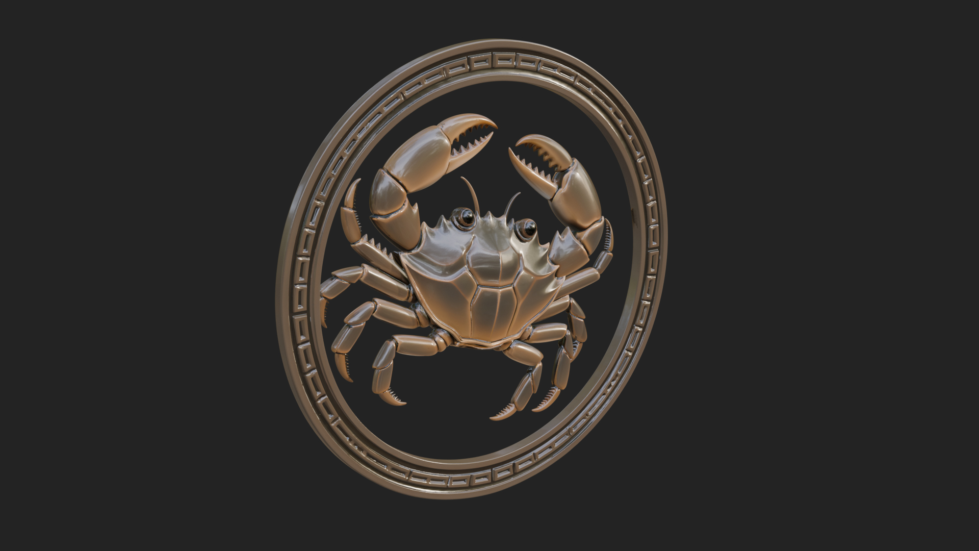 Cancer Crab Zodiac Pendant Design 4 3D Print Model 3D Model