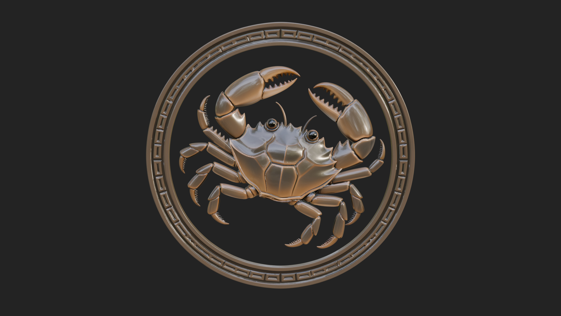Cancer Crab Zodiac Pendant Design 4 3D Print Model 3D Model