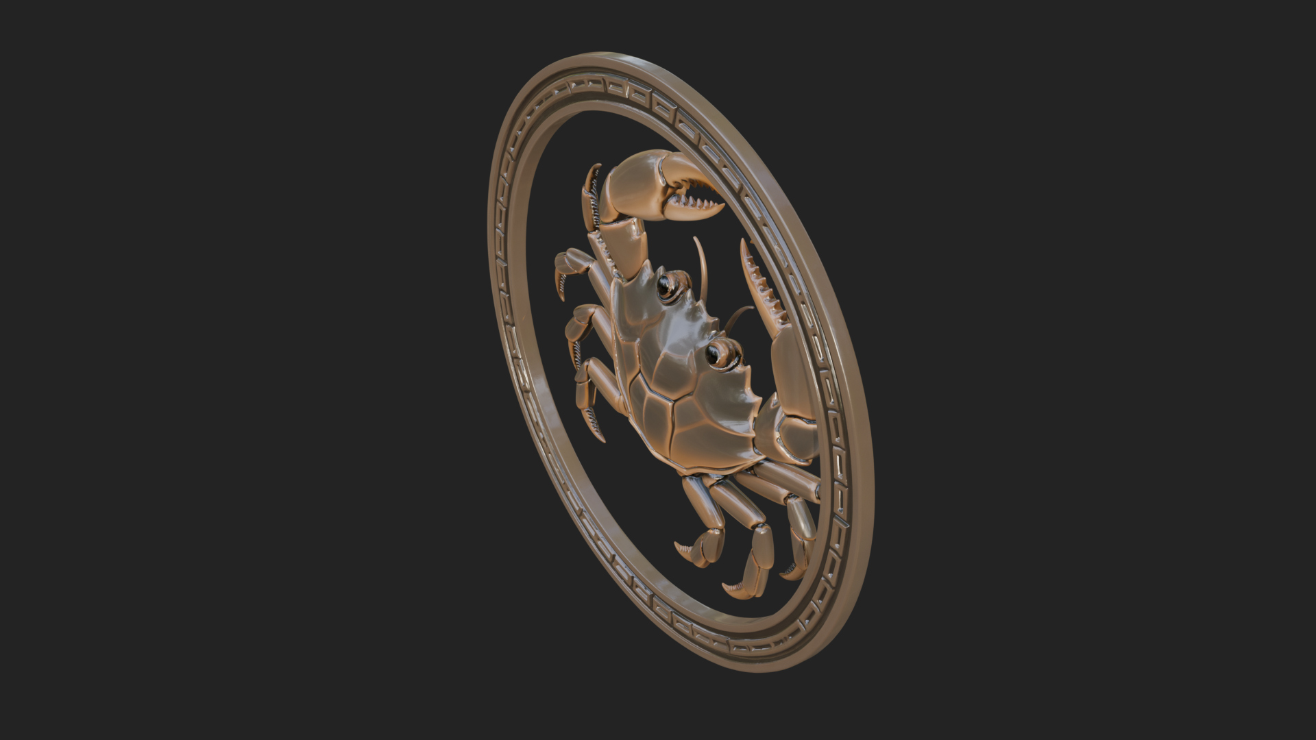 Cancer Crab Zodiac Pendant Design 4 3D Print Model 3D Model