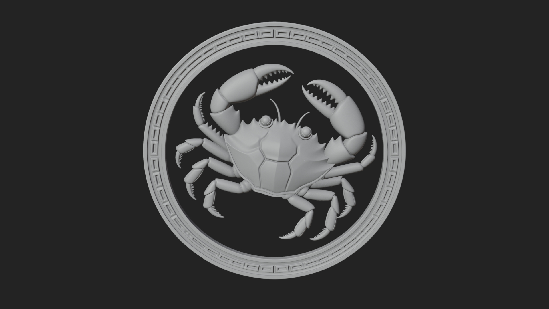 Cancer Crab Zodiac Pendant Design 4 3D Print Model 3D Model