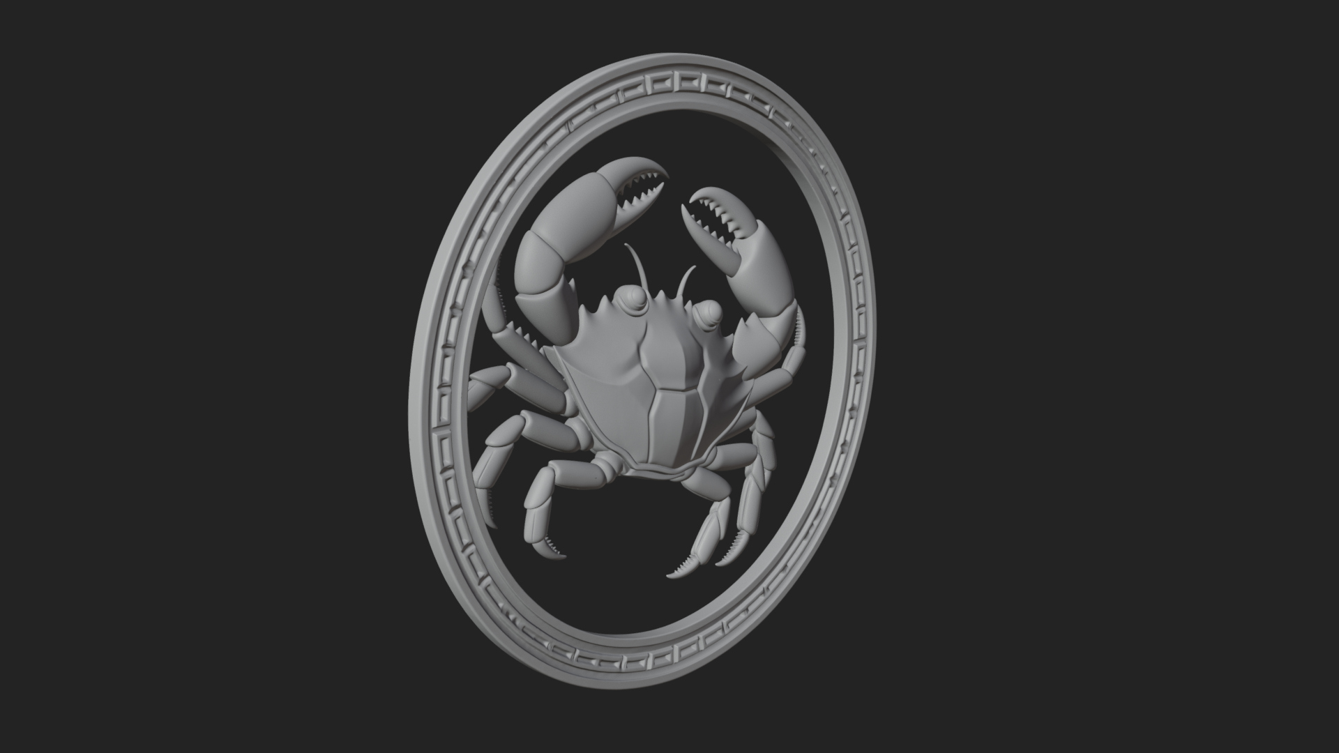 Cancer Crab Zodiac Pendant Design 4 3D Print Model 3D Model