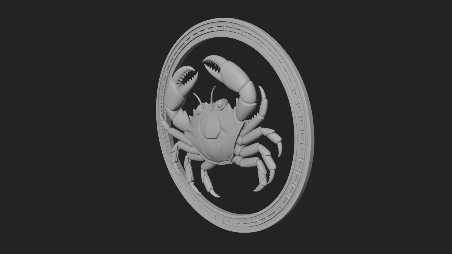 Cancer Crab Zodiac Pendant Design 4 3D Print Model 3D Model