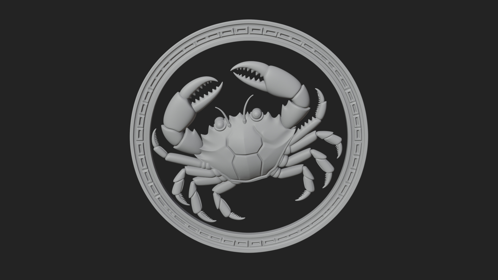 Cancer Crab Zodiac Pendant Design 4 3D Print Model 3D Model