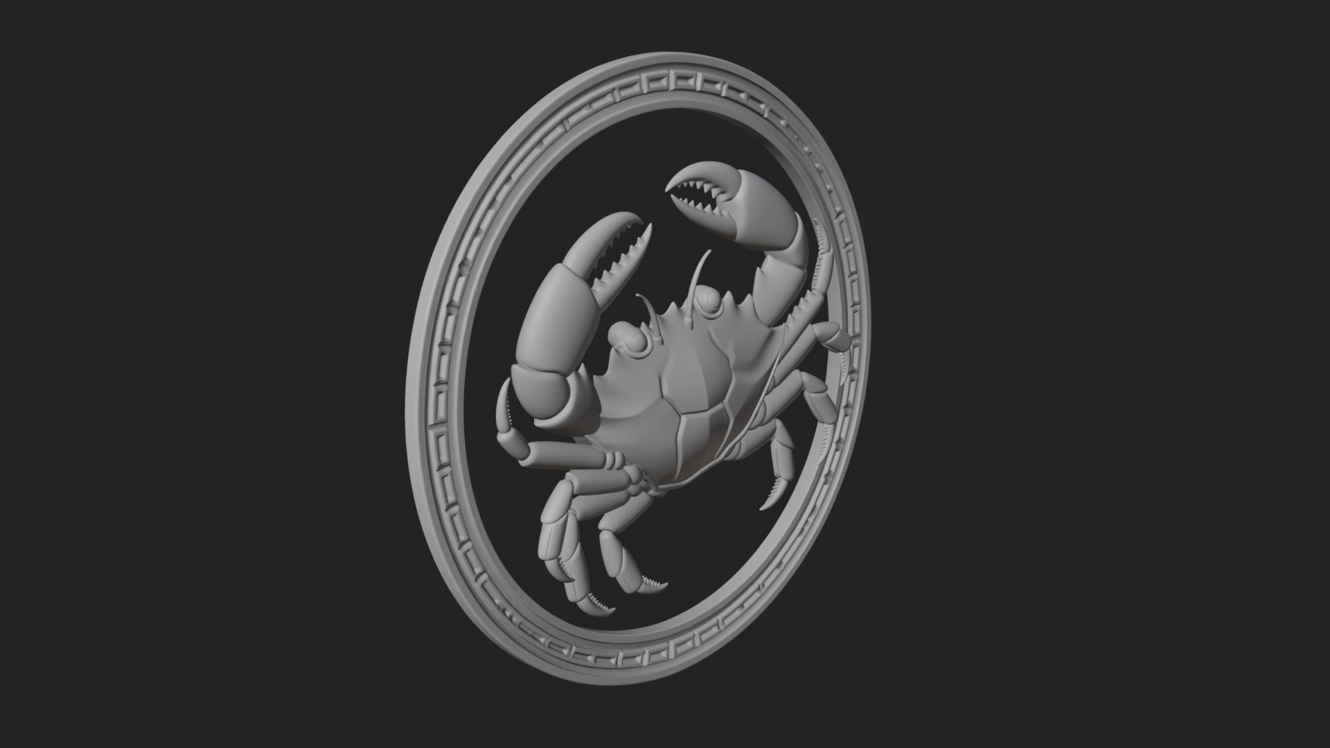 Cancer Crab Zodiac Pendant Design 4 3D Print Model 3D Model