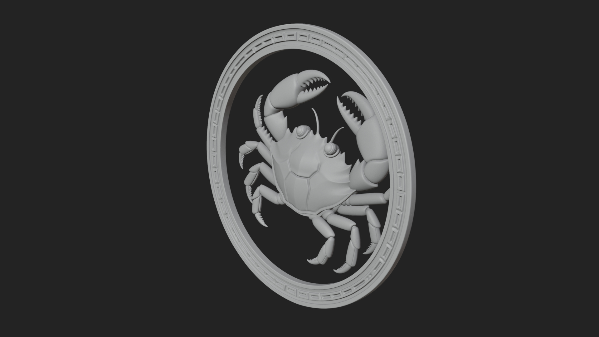 Cancer Crab Zodiac Pendant Design 4 3D Print Model 3D Model