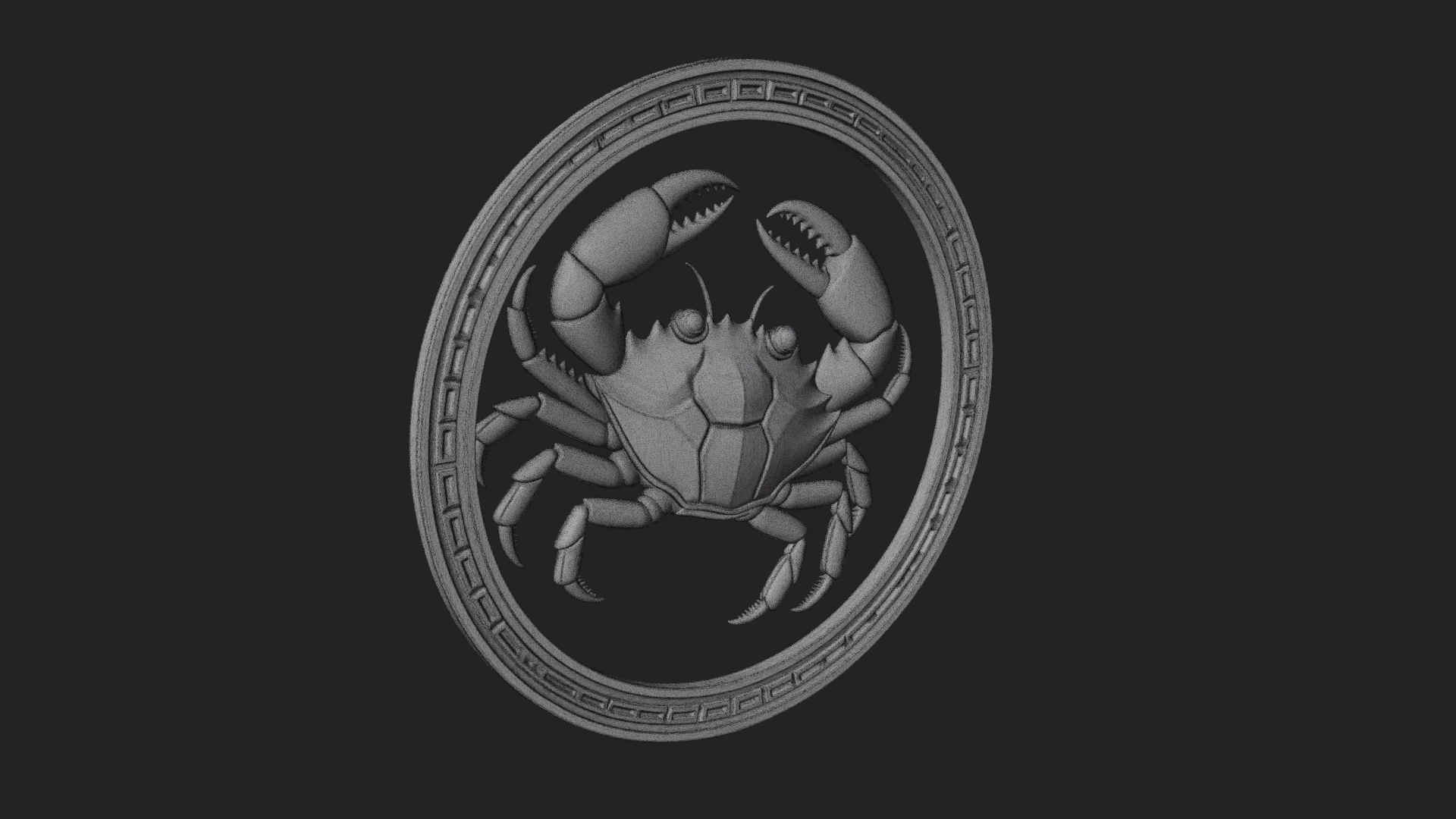 Cancer Crab Zodiac Pendant Design 4 3D Print Model 3D Model
