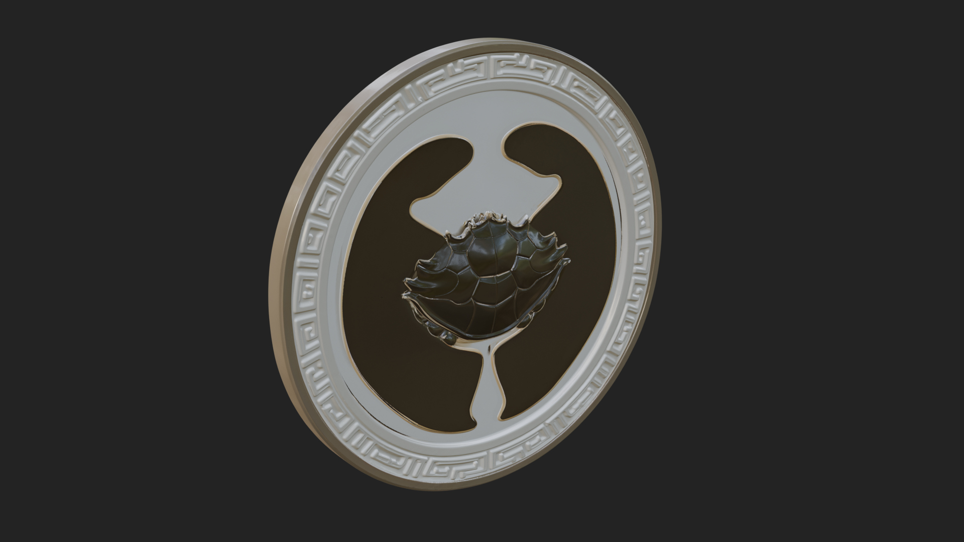 Cancer Zodiac Relief Medallion Pendant Design 8 3D Print Mod 3D Model