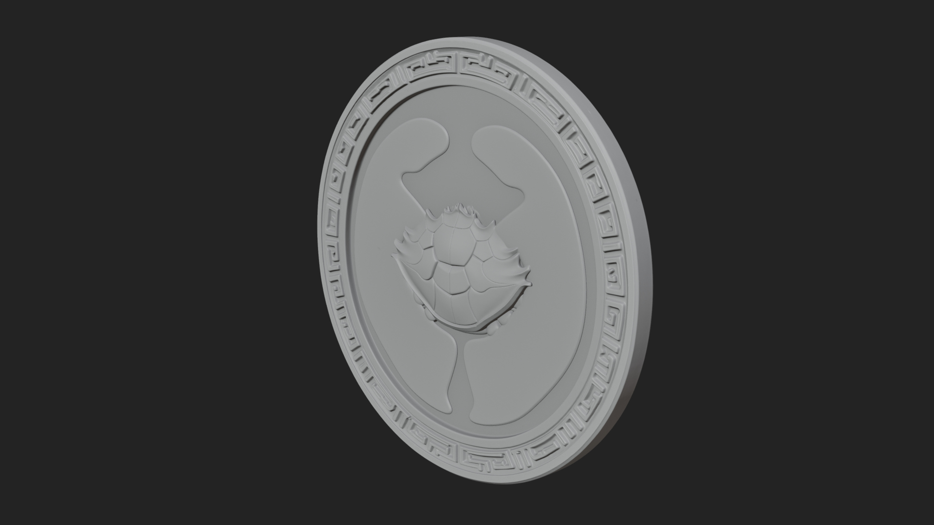 Cancer Zodiac Relief Medallion Pendant Design 8 3D Print Mod 3D Model