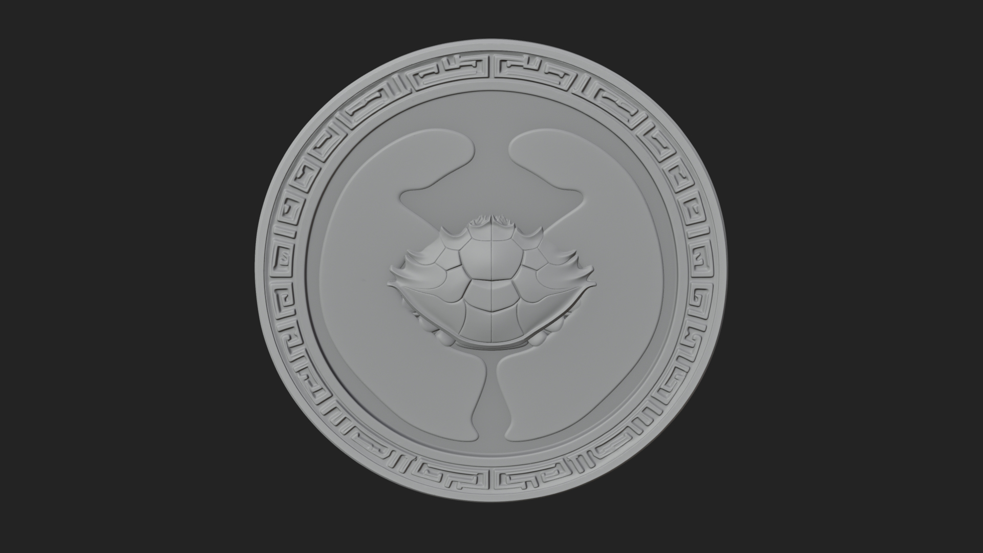 Cancer Zodiac Relief Medallion Pendant Design 8 3D Print Mod 3D Model