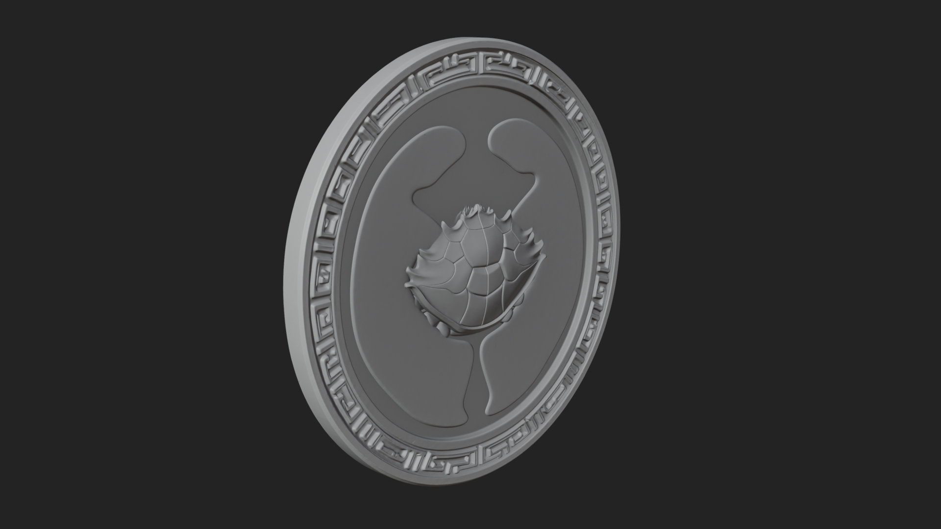 Cancer Zodiac Relief Medallion Pendant Design 8 3D Print Mod 3D Model