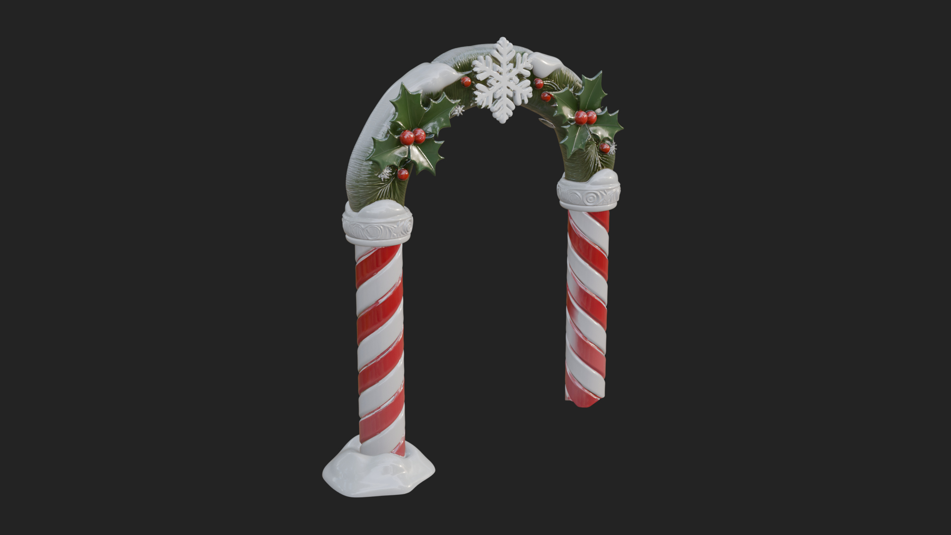 Candy Cane Christmas Arch Design 1 3d Print Model 3D Model