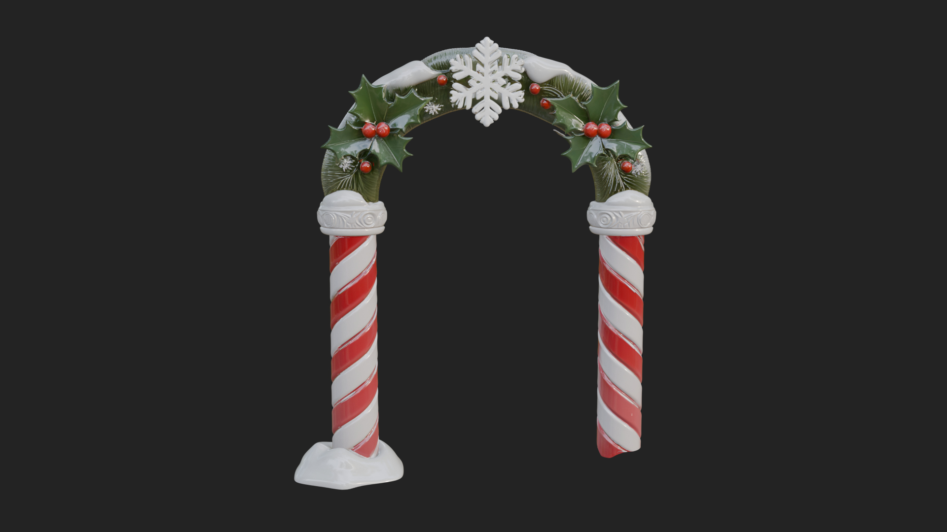 Candy Cane Christmas Arch Design 1 3d Print Model 3D Model