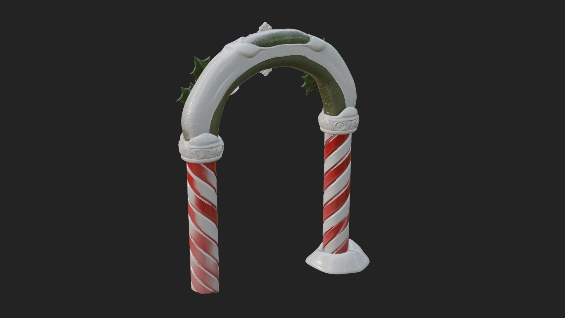 Candy Cane Christmas Arch Design 1 3d Print Model 3D Model