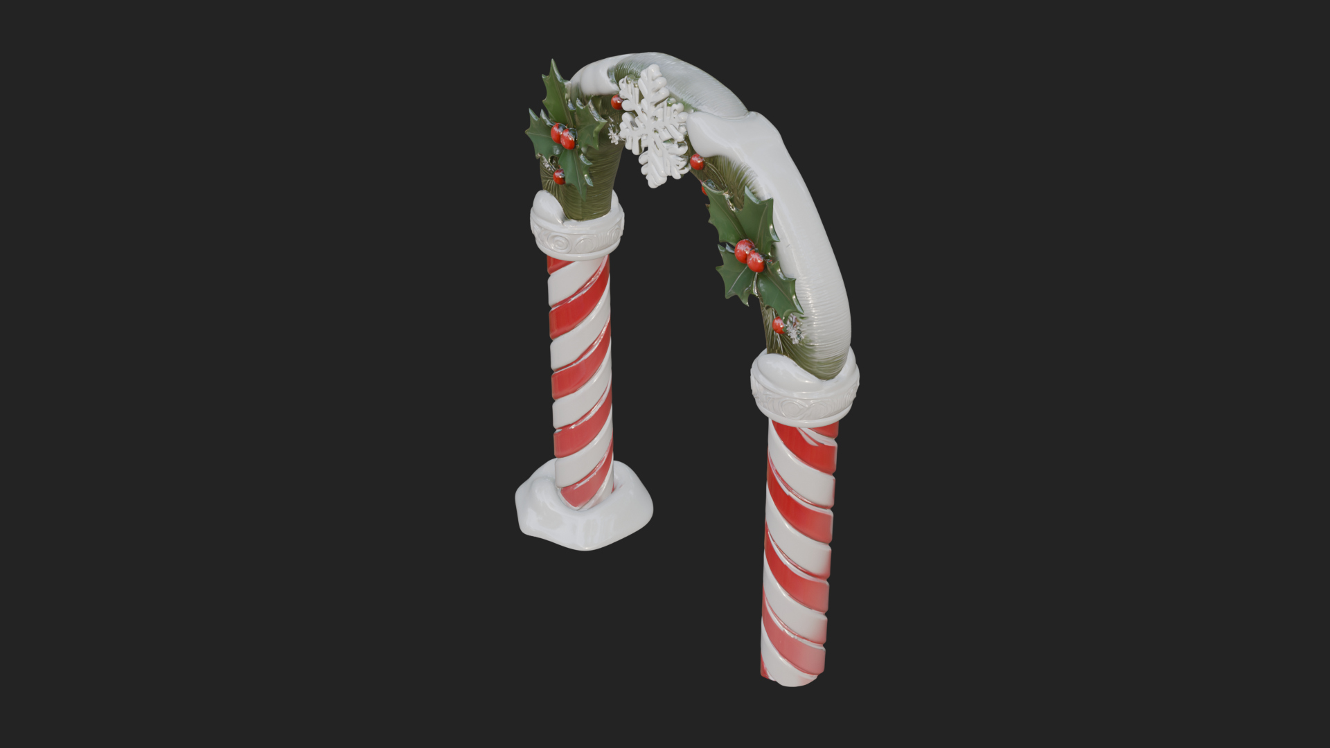 Candy Cane Christmas Arch Design 1 3d Print Model 3D Model