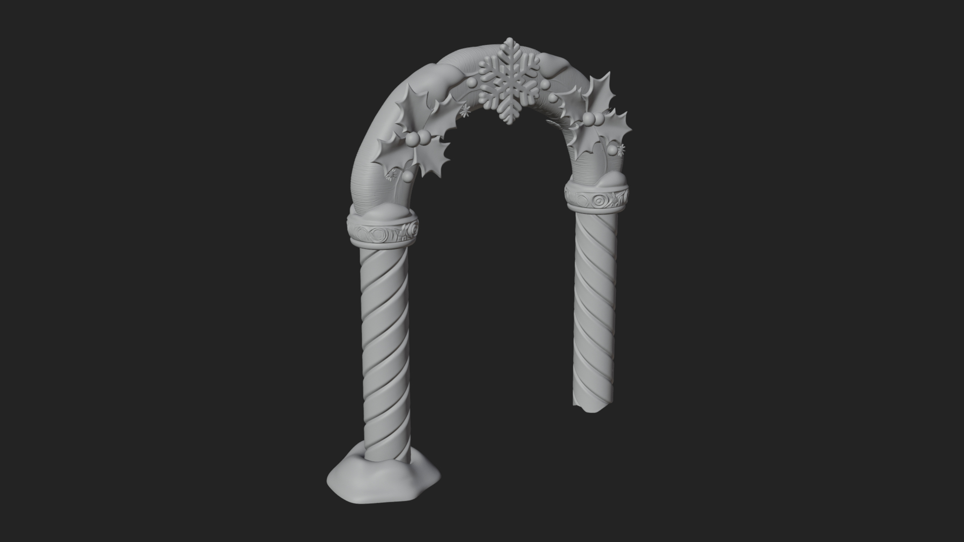 Candy Cane Christmas Arch Design 1 3d Print Model 3D Model