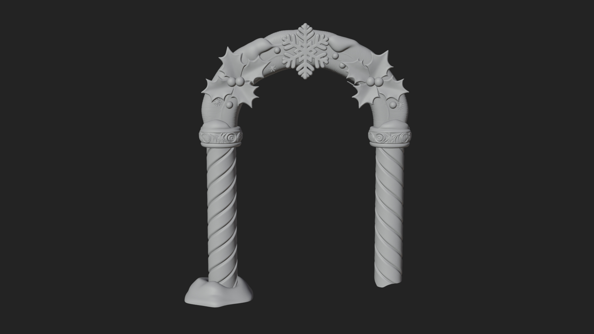 Candy Cane Christmas Arch Design 1 3d Print Model 3D Model