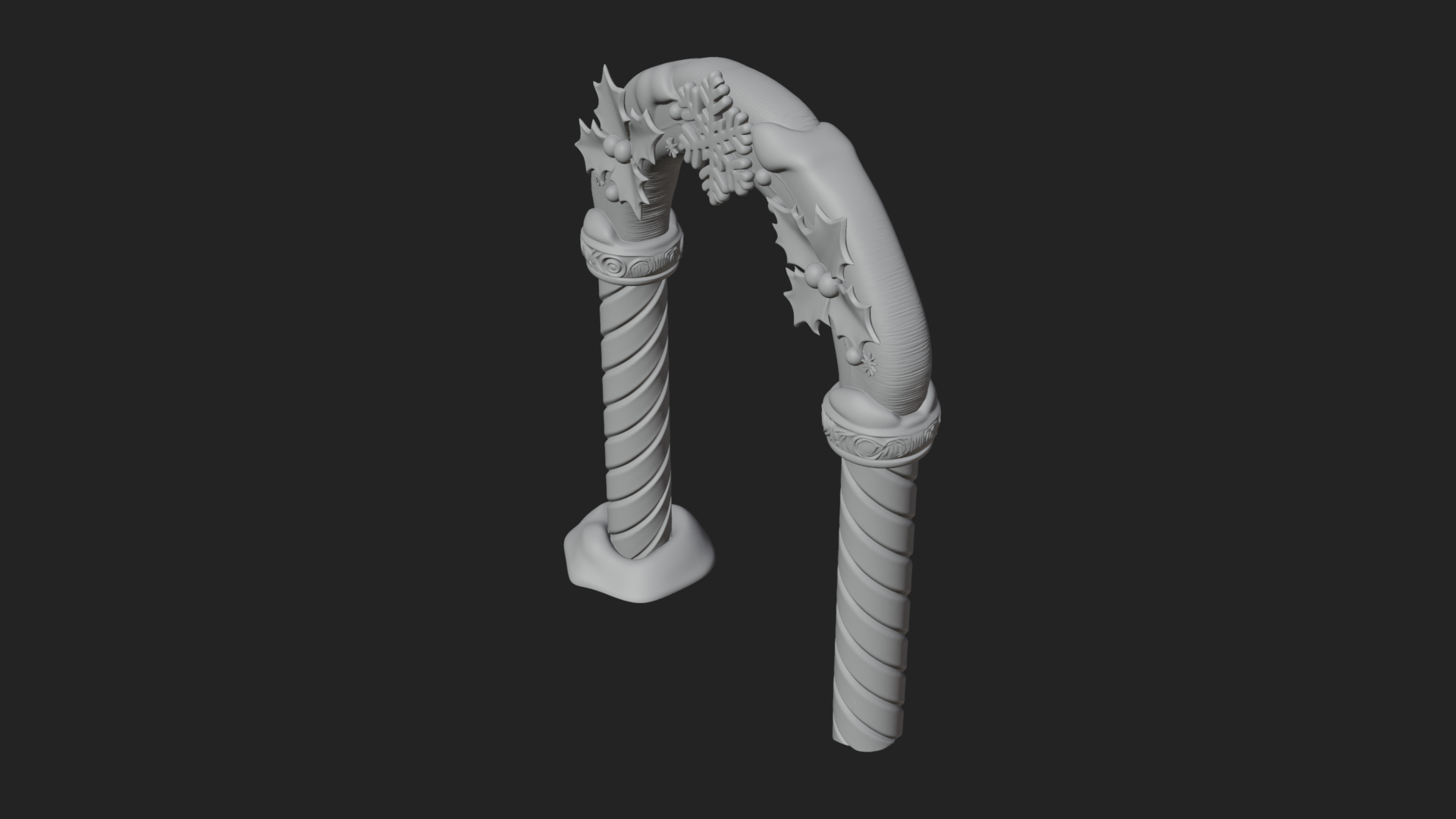 Candy Cane Christmas Arch Design 1 3d Print Model 3D Model