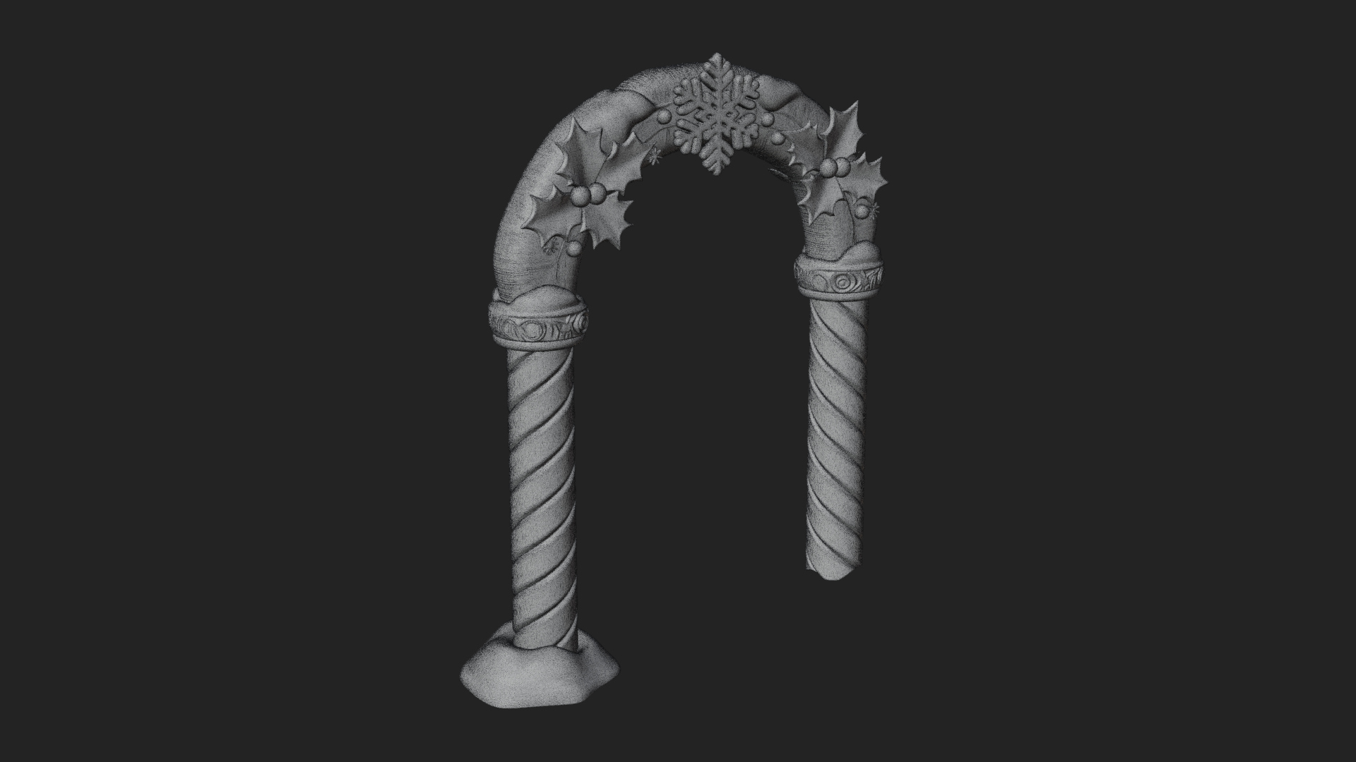 Candy Cane Christmas Arch Design 1 3d Print Model 3D Model
