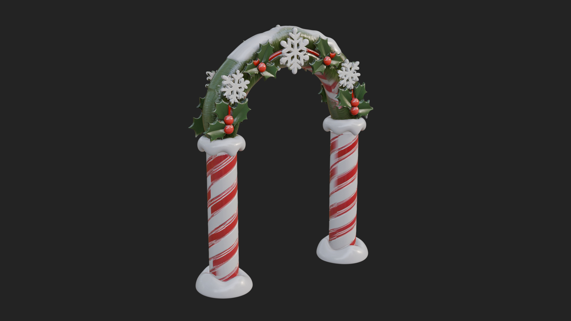 Candy Cane Christmas Arch Design 2 3d Print Model 3D Model