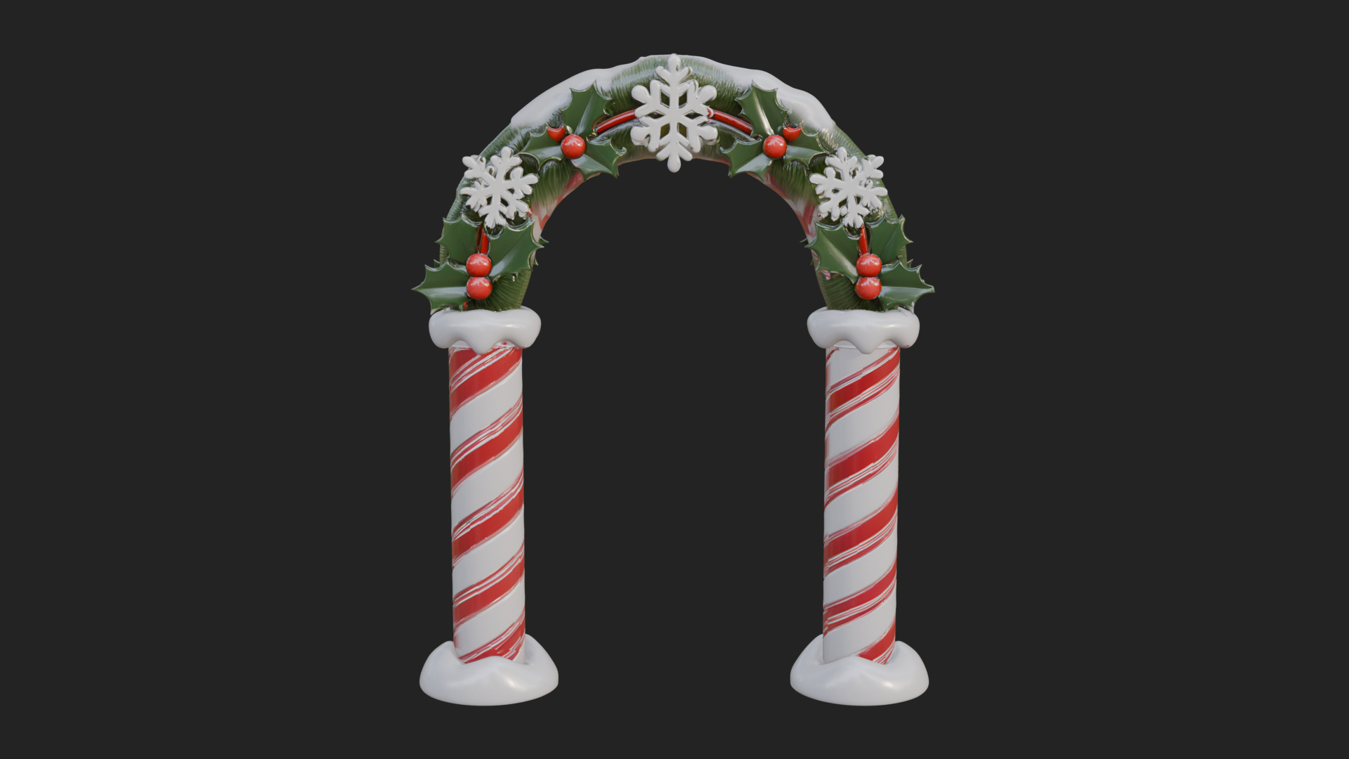 Candy Cane Christmas Arch Design 2 3d Print Model 3D Model