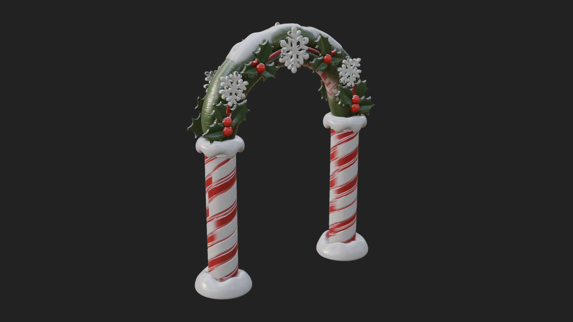 Candy Cane Christmas Arch Design 2 3d Print Model 3D Model