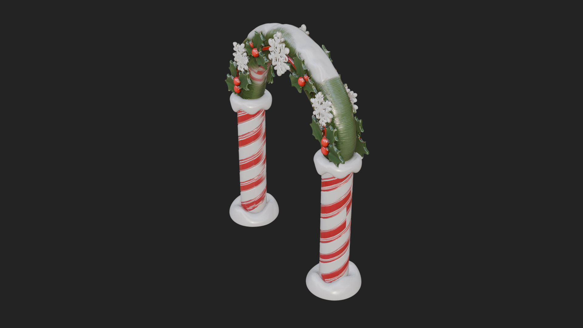 Candy Cane Christmas Arch Design 2 3d Print Model 3D Model
