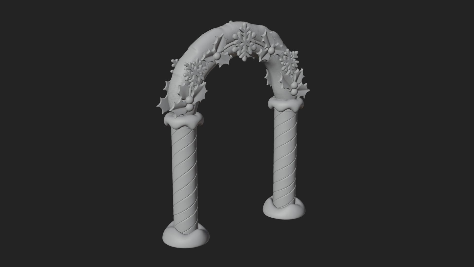 Candy Cane Christmas Arch Design 2 3d Print Model 3D Model