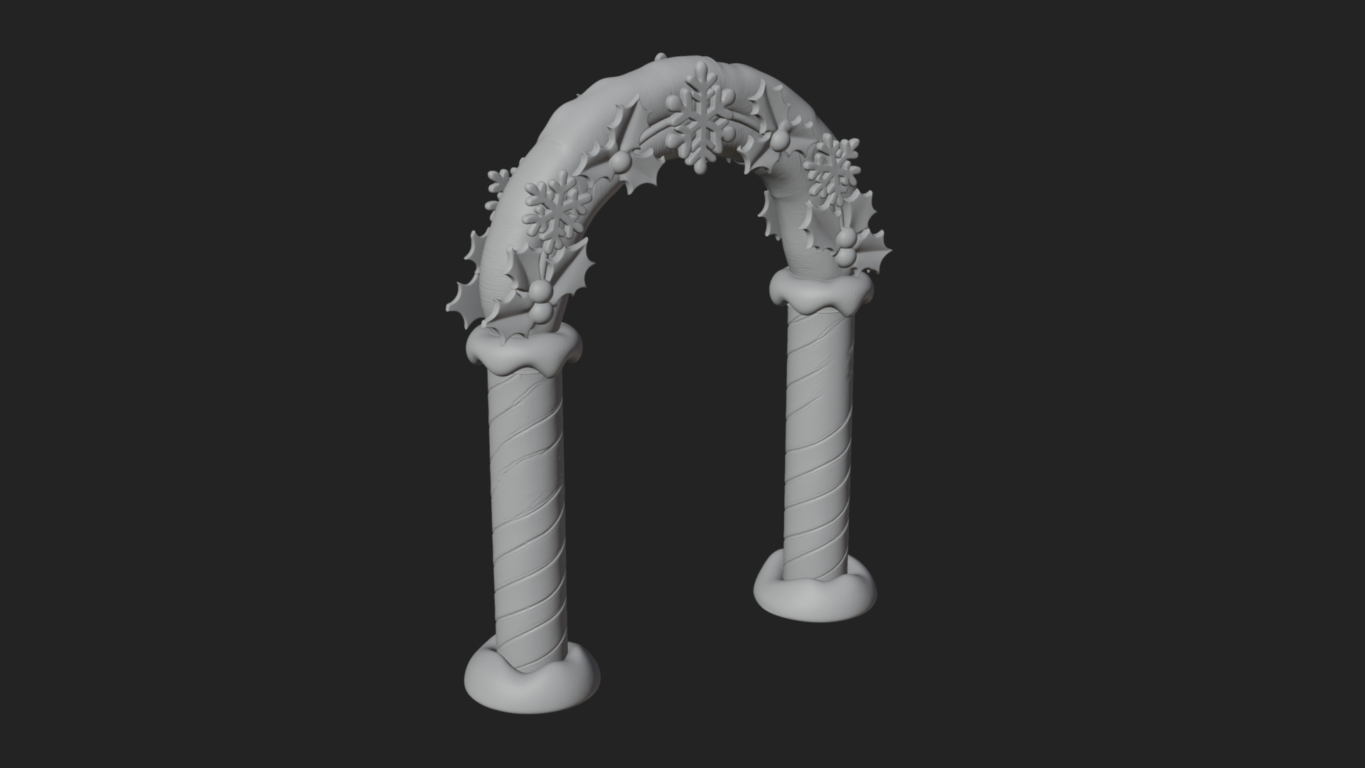 Candy Cane Christmas Arch Design 2 3d Print Model 3D Model