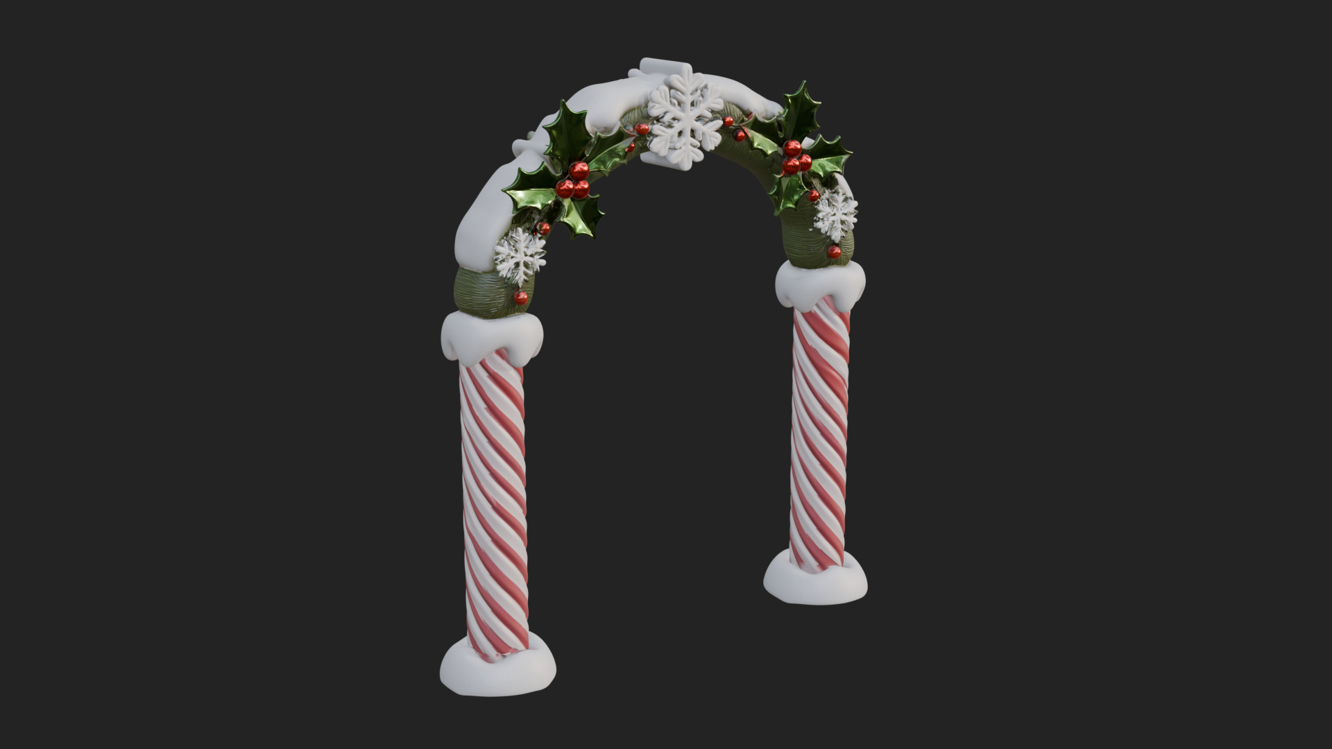 Candy Cane Christmas Arch Design 3 3D Print Model 3D Model