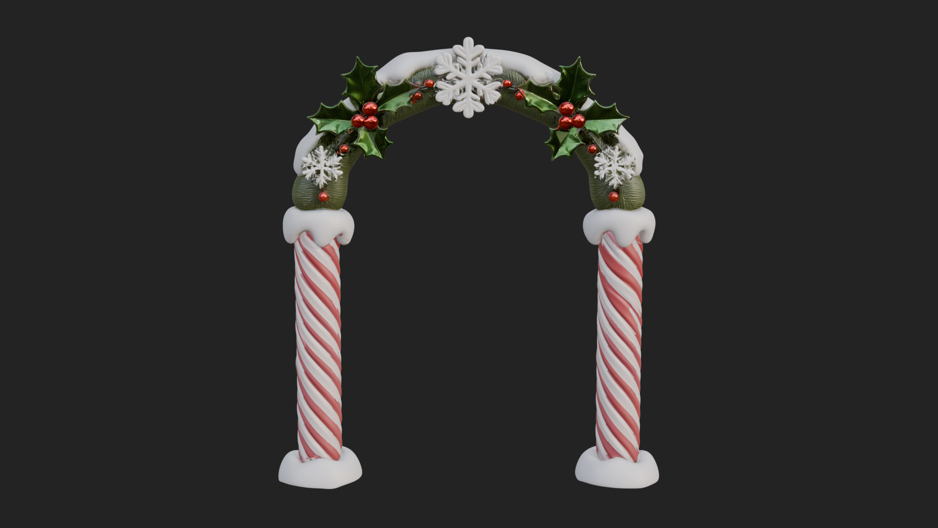 Candy Cane Christmas Arch Design 3 3D Print Model 3D Model