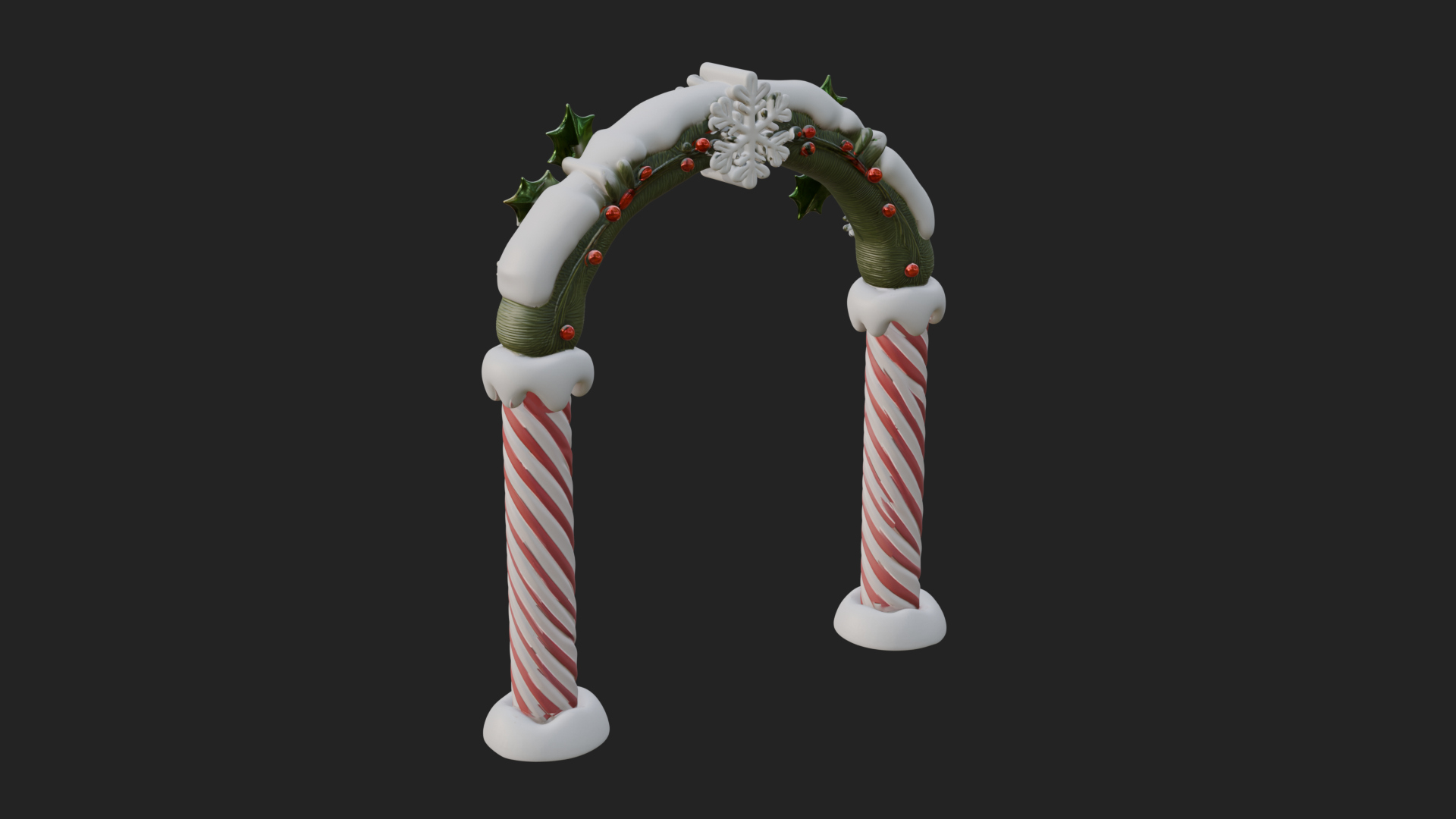 Candy Cane Christmas Arch Design 3 3D Print Model 3D Model